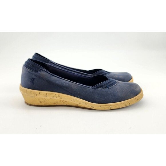 Grasshoppers Women's Ortholite Slip On Wedge Espadrille Shoes Blue/Tan Sz 6.5 M - Picture 6 of 10